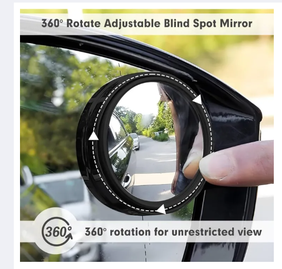 2PCS 360° Adjustable Blind Spot Mirrors – HD Wide Angle Safety Mirrors for Cars