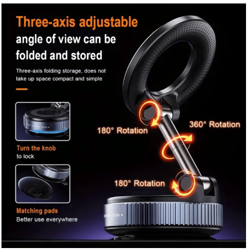 Car phone mount with double-sided suction